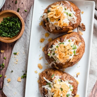 Chicken Taco Loaded Baked Potatoes